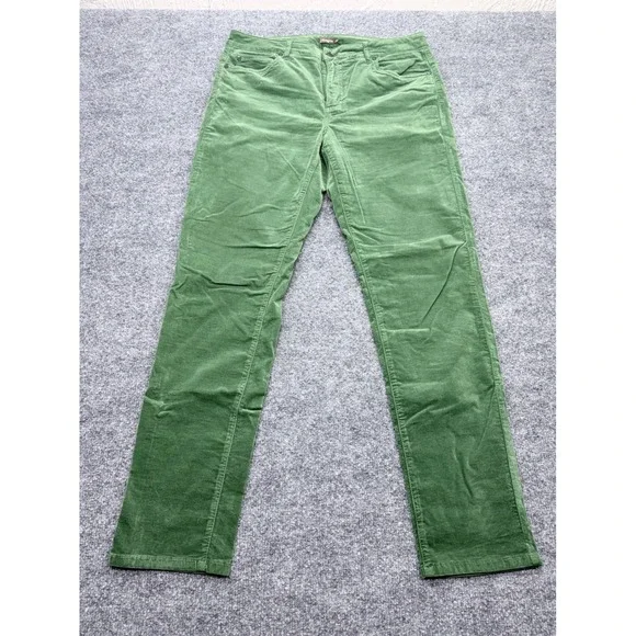 J.McLaughlin Womens Green Corduroy Slim Straight Leg Pants Size 10 - Picture 2 of 8